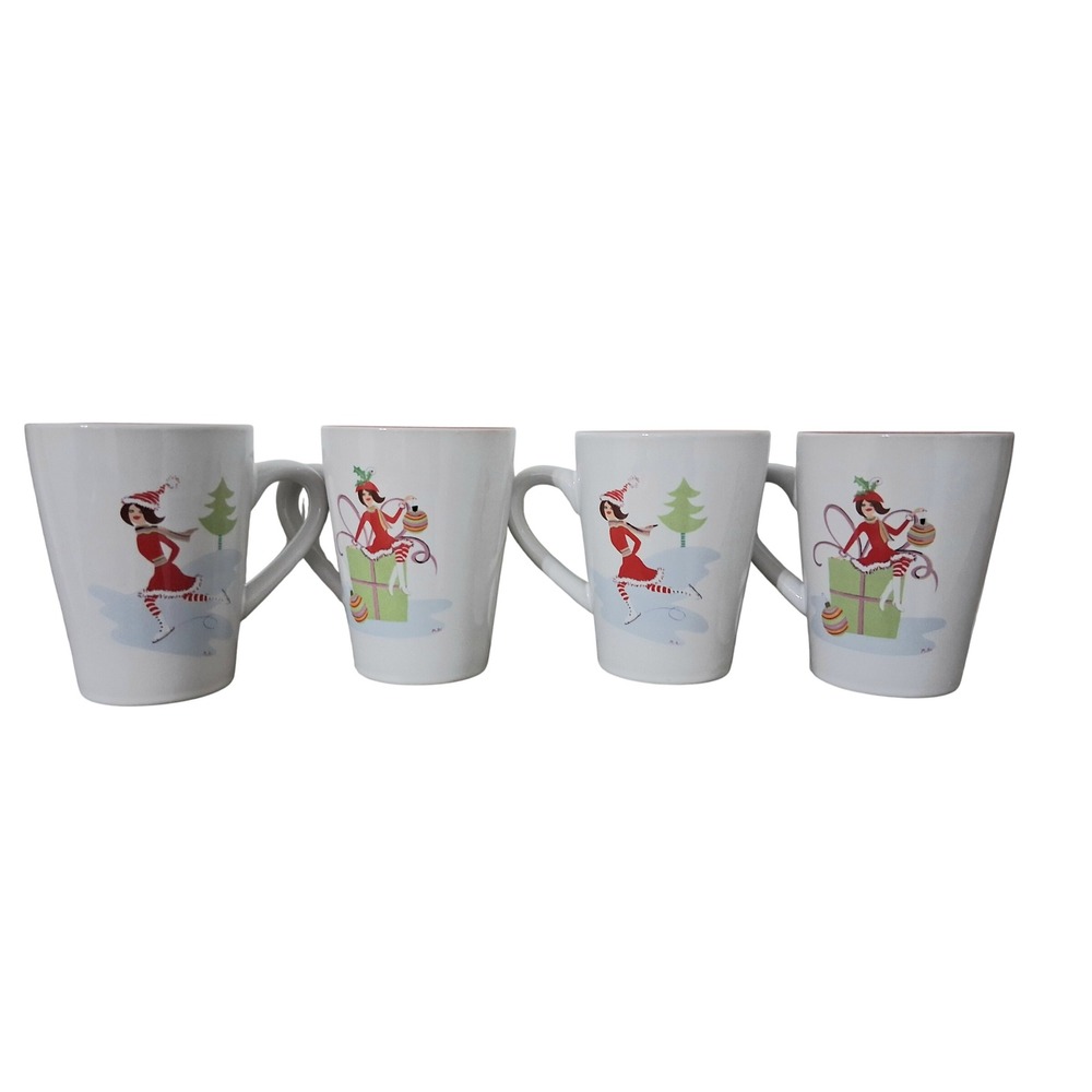Wendoverlane Designed by Mary Kober Christmas Holiday Mugs Set of 4 SEE Last Pic